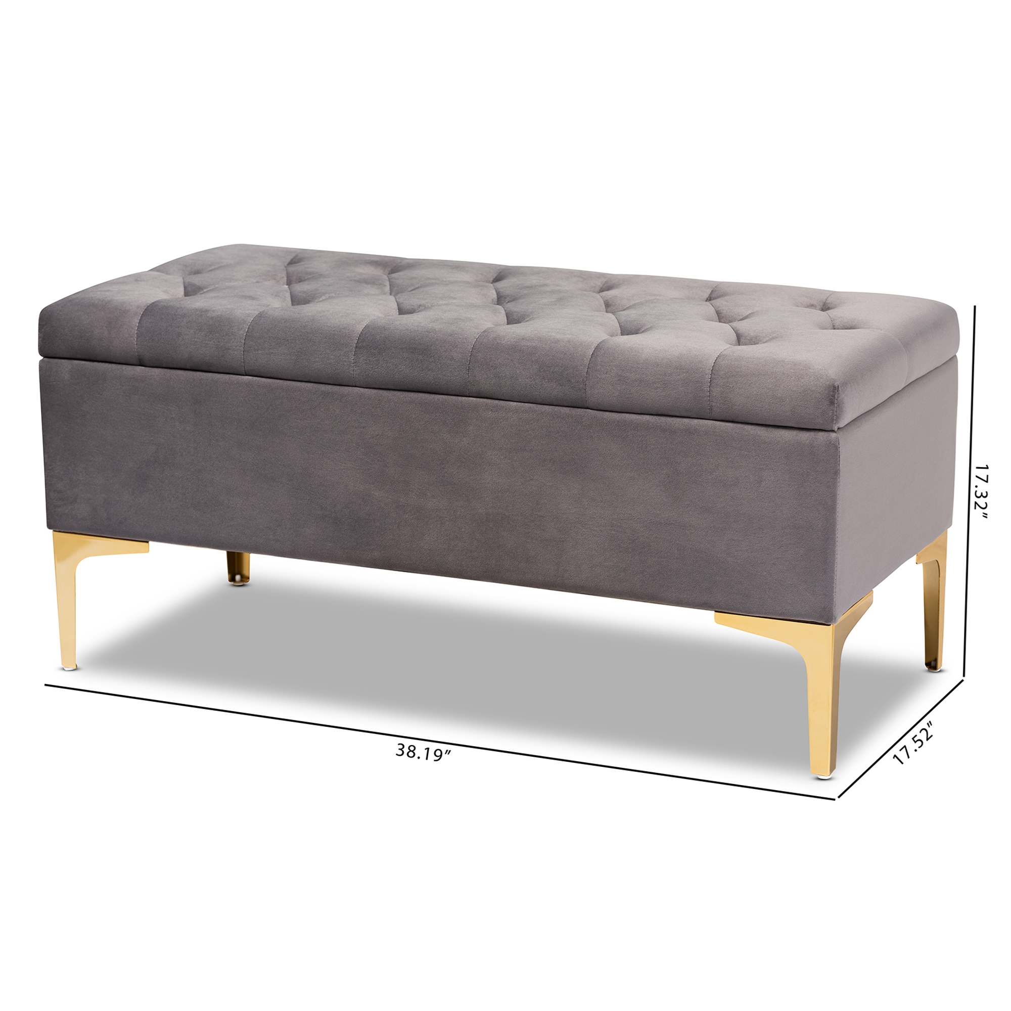 Grey and gold 2024 storage ottoman